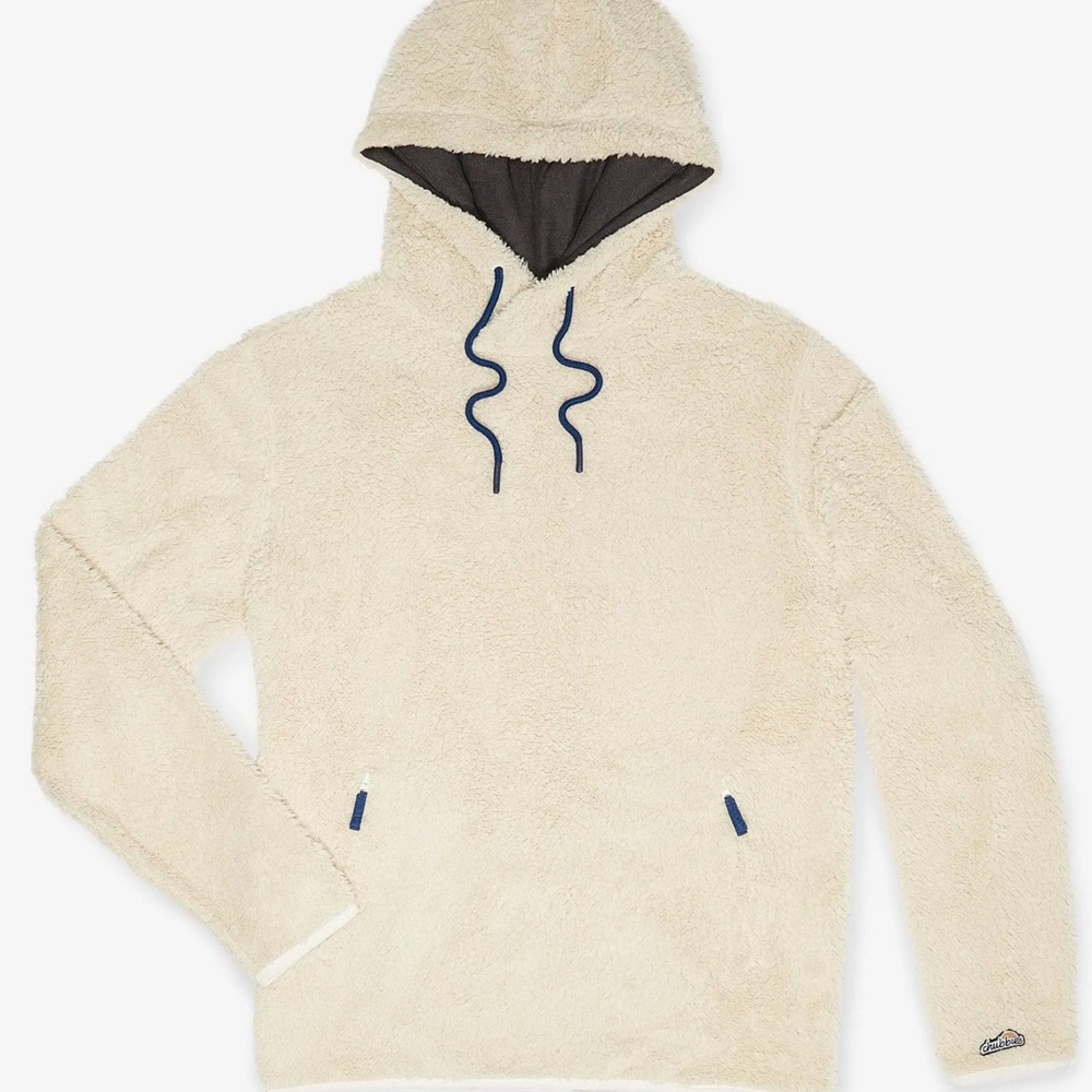 CHUBBIES men’s the snow day fleece hoodie in natural, XL